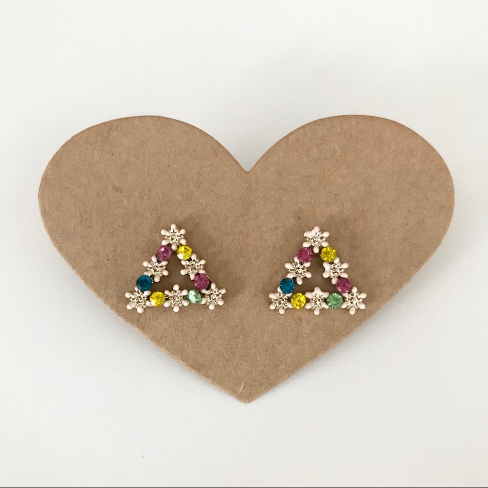 ⭐️4/$10⭐️ Colorful Cubic Zirconia Flower Earrings